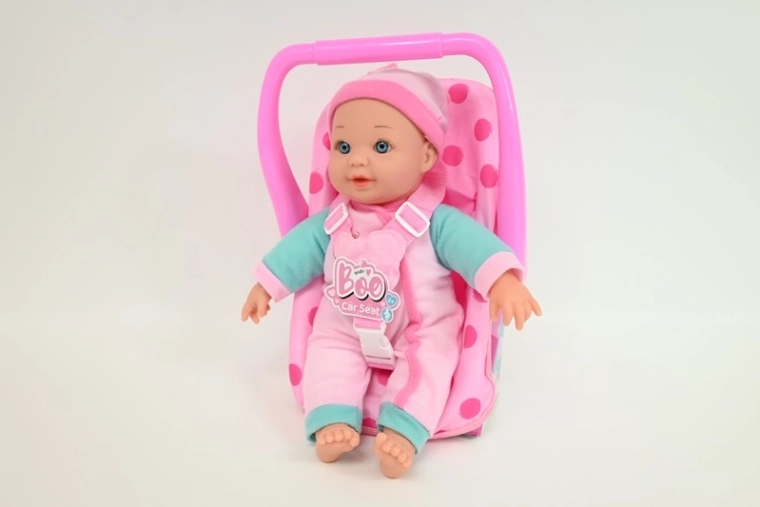 Babyboo pop met geluiden 28 cm met draagzak