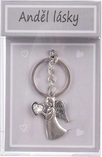 Metalen sleutelhanger Engel van de Liefde