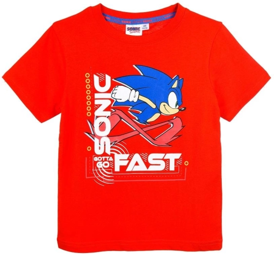 Rood katoenen Sonic T-shirt