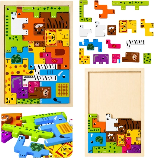 Houten dierenpuzzel – 20 stukjes