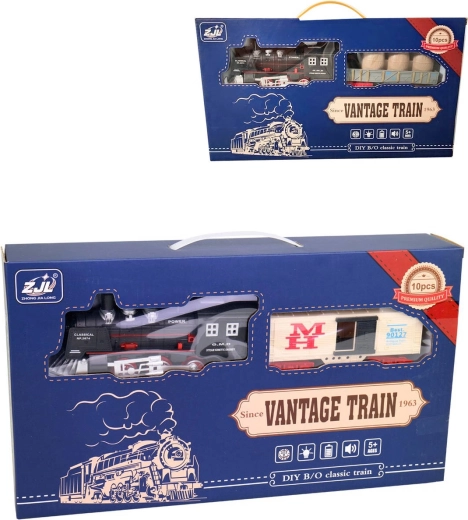 Historische goederentreinset met rails op batterijen met licht en geluid - 1 set
