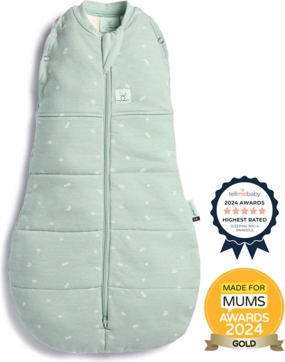 Ergopouch inbakerdoek en slaapzak 2-in-1 Cocoon, saliegroen, 6–12 maanden, 8–10 kg, 2,5 TOG