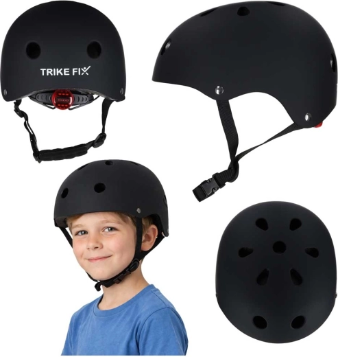 Kinderfietshelm TRIKE FIX met LED, maat S 48–54 cm, zwart