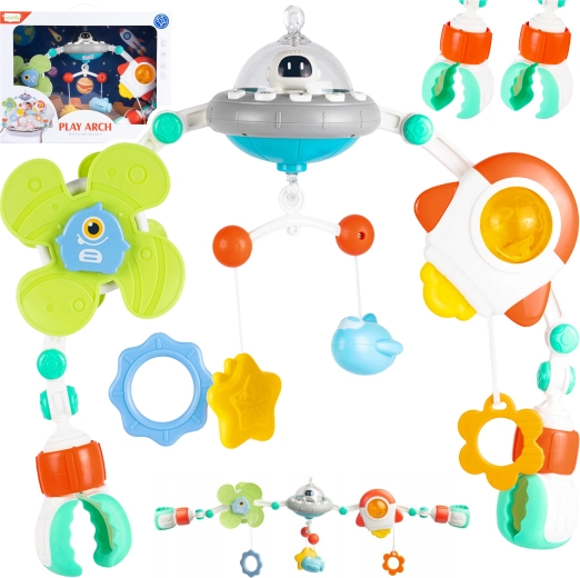 Universele hangboog voor ledikant en kinderwagen Ufo met muziekpaneel
