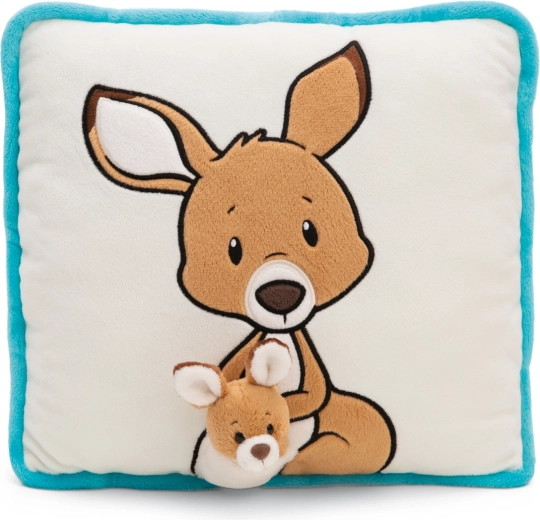 NICI pluchen kussen kangoeroe Kelly met jong 30 × 30 cm GREEN