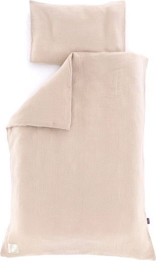 Träumeland mousseline beddengoed beige 100 × 135 cm + 40 × 60 cm
