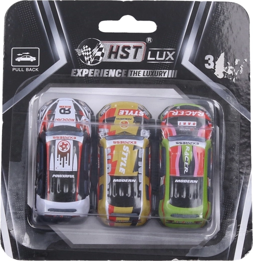 Metalen pull-back autootjes – set van 3 stuks