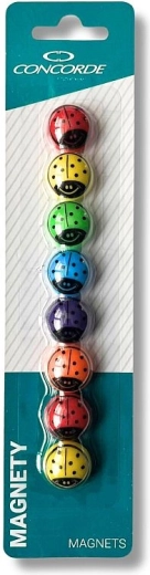 Magneten met lieveheersbeestjes 20 mm, 8 stuks