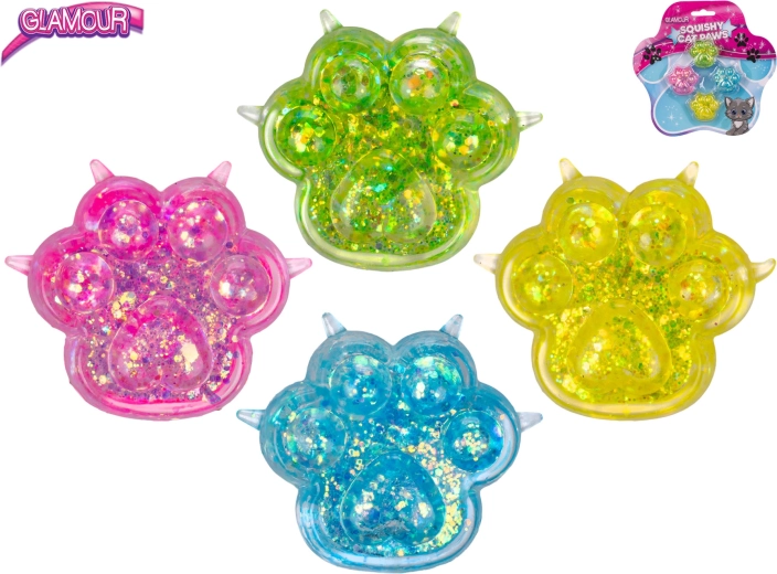 Glamour mini stretch-haarelastiekjes met kattenpootjesmotief Sugar (4 stuks)
