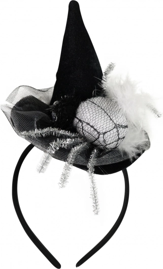 Haarband met minihoedje en spin