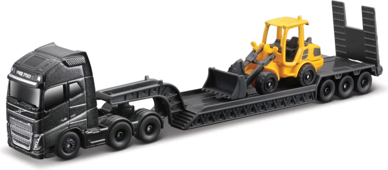 Maisto mini werkvoertuigen – set met grote Volvo FH16-trekker met Volvo A25G-dumper