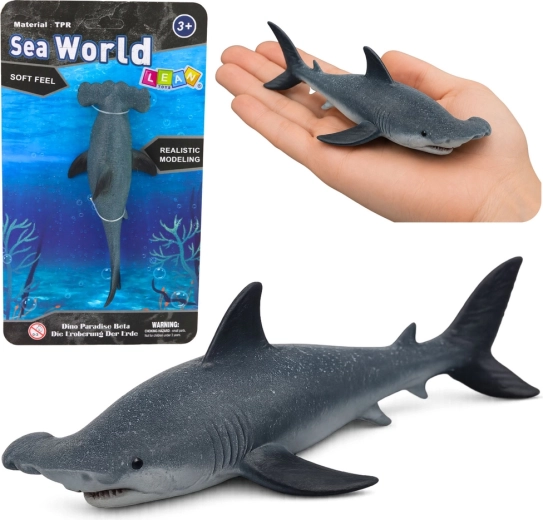 Realistische rubberen hamerhaai-figuur 17 cm