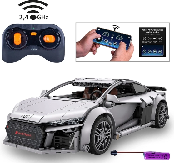 CaDA Audi R8 Coupé 1:14 op afstand bestuurbaar, grijs
