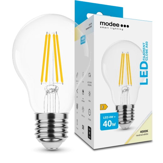 Modee Smart Lighting LED gloeidraadlamp Globe E27 4 W neutraal wit