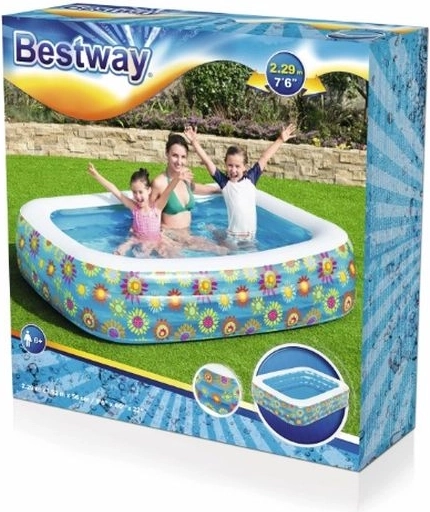 Bestway opblaasbaar zwembad met bloemenmotief 229 × 152 × 56 cm