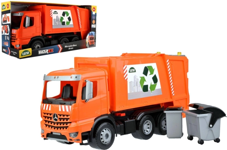 Lena vuilniswagen MERCEDES AROCS met vuilnisbakken
