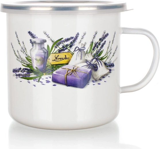 Geglazuurde mok met deksel Lavender 0,7 l