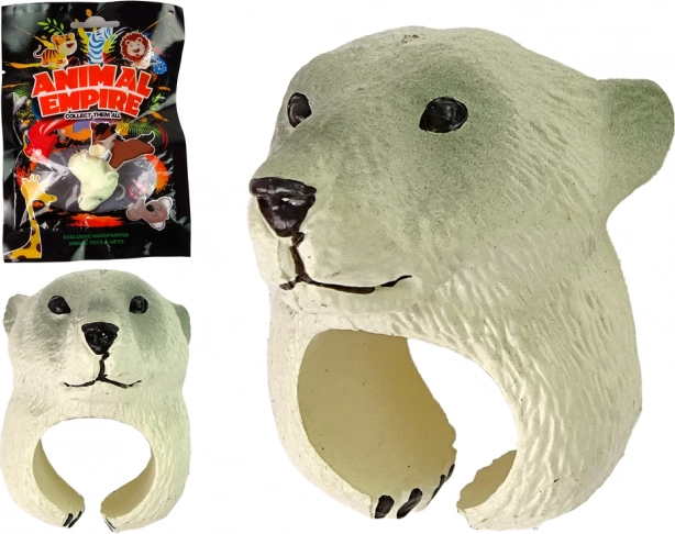 Verstelbare kinder ring met de kop van een ijsbeer