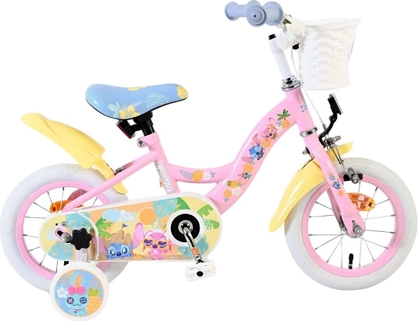 Kinderfiets Stitch 12″ roze
