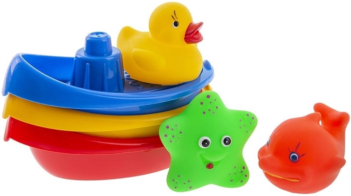 Bootjes met badspeeldiertjes, set van 6 stuks