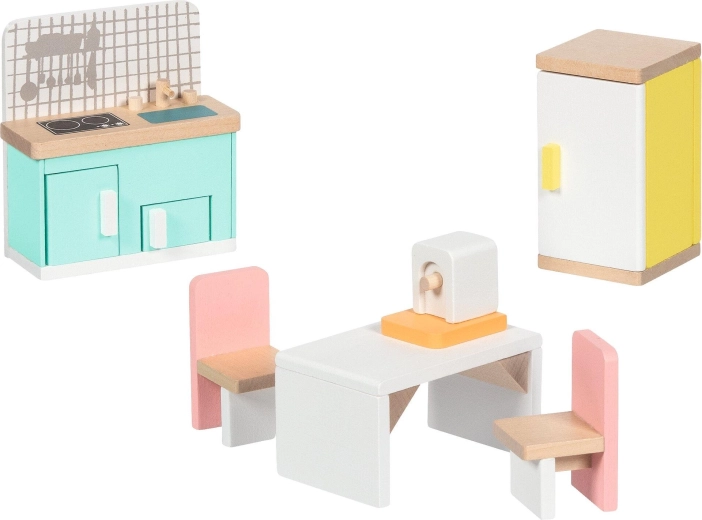 Houten poppenhuismeubels Copenhagen – keuken - 6 stuks