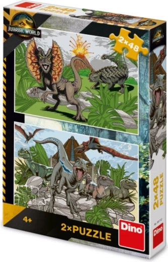 Jurassic World kinderpuzzel 2×48 stukjes