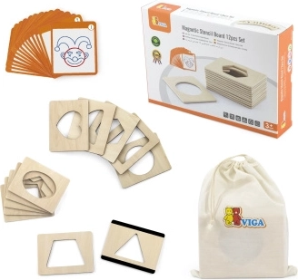 Houten magnetische sjablonen met vormen voor schilderen