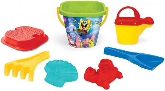 zandset 7 stuks SPONGEBOB, 3 kleuren, net