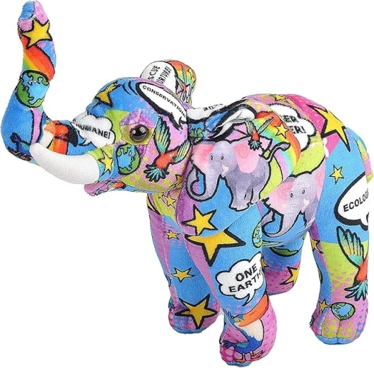 Pluche olifant met een boodschap voor de planeet 30 cm