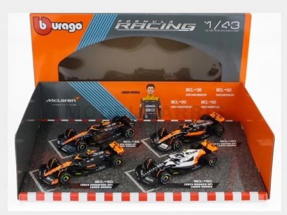 Bburago Formula Racing F1 McLaren Team 1:43 - 4 stuks