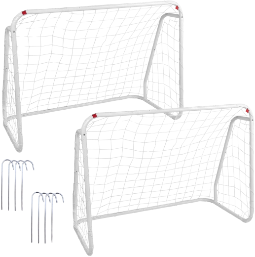 Set van 2 voetbaldoelen met net 124 × 96 × 61 cm