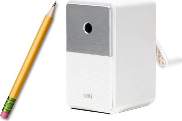 Handmatige slijper met container en verstelbaar mes wit