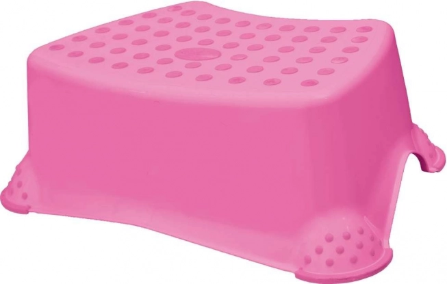 Stupeenek k WC en wastafel Little Duck donkerroze