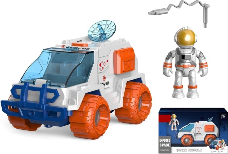 Ruimtevoertuig met astronaut met licht en geluid