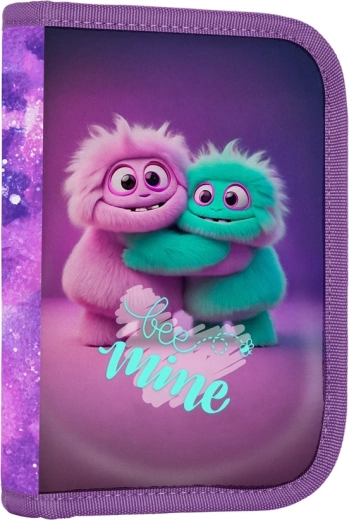 Schooletui met 1 laag en 2 flapjes MONSTER, leeg