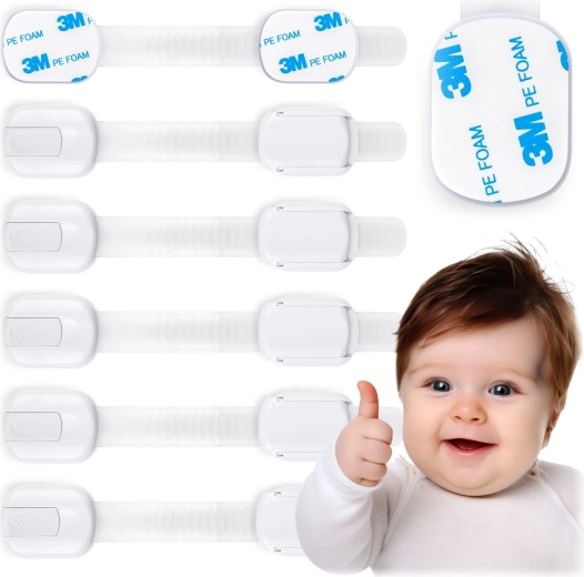 RICOKIDS kindersloten voor kasten, 6 stuks, wit