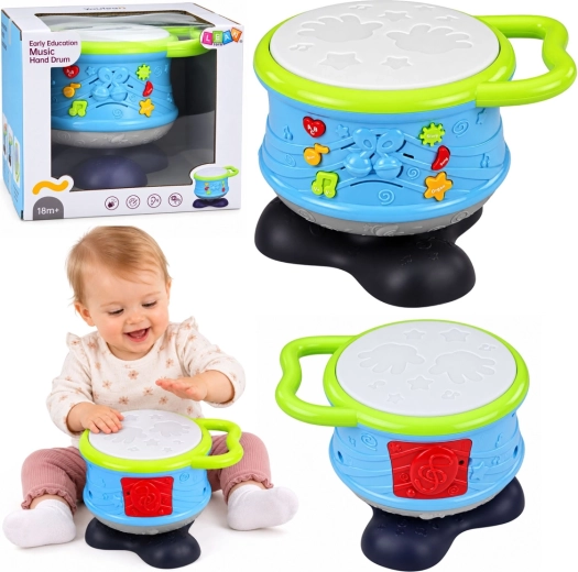 Interactieve educatieve drum met licht en geluid – blauw