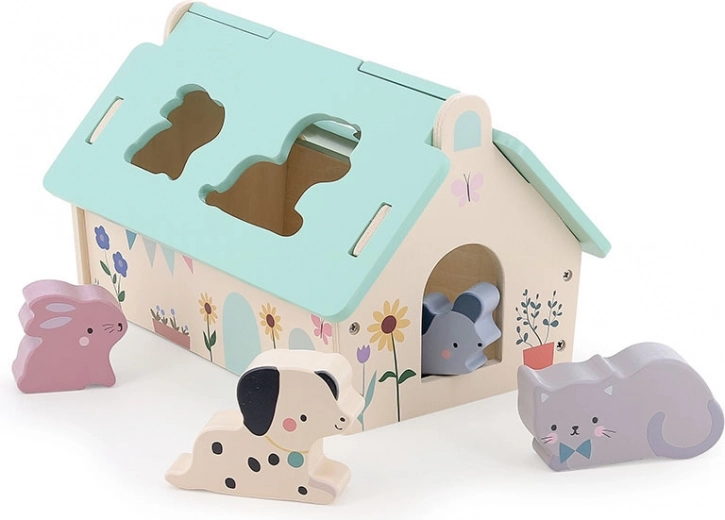 Vilac houten inlegpuzzel huisje voor dieren