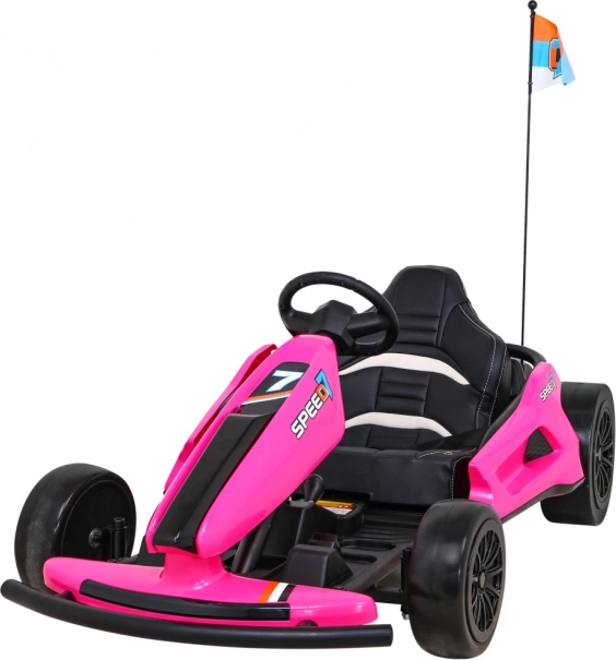 Elektrische kinderkart Speed 7 Drift King, roze, met driftfunctie en EVA-wielen
