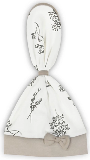 Baby katoenen muts-sjaal Nicol Ella wit