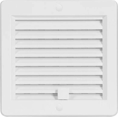 Ventilatierooster met jaloezie 150 × 150 mm wit