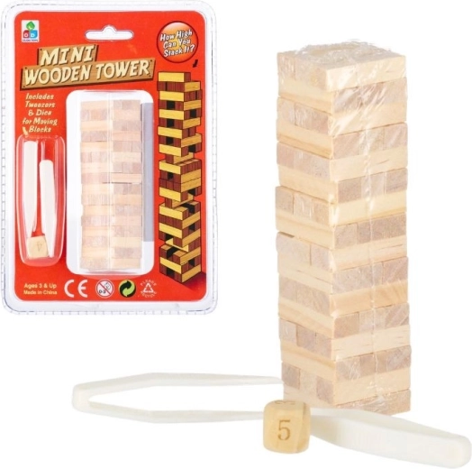 Houten toren mini spel 48 stukjes
