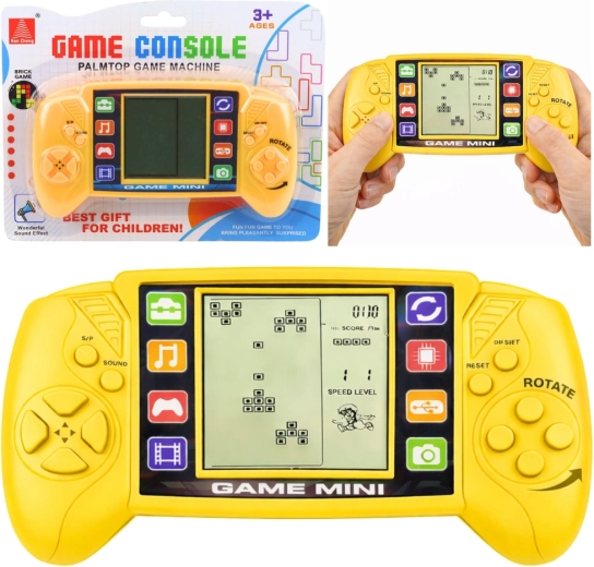Draagbare LCD-gameconsole – logicaspel TETRIS, geel