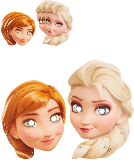 Carnavals papieren masker Frozen – set van 6 stuks