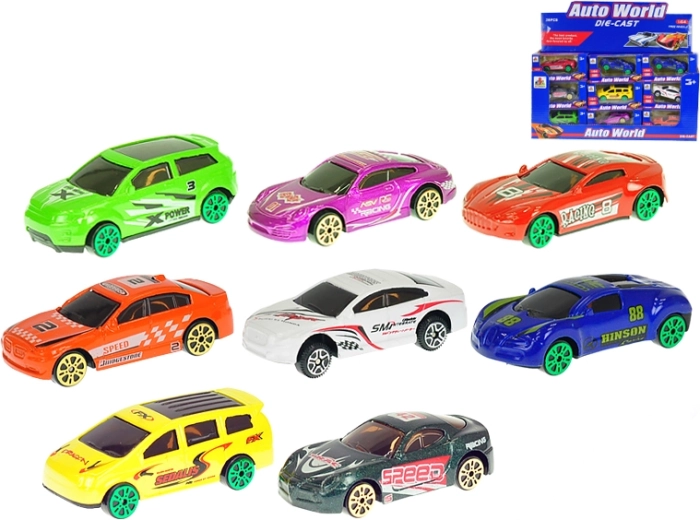 Metalen raceautootje 7 cm, schaal 1:64, vrijloop