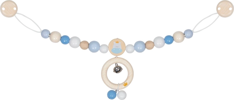 Kinderwagenketting met erwtje met clips - 1 stuk