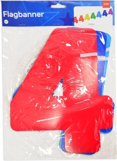 Papieren slinger met cijfer 4 (6 m)