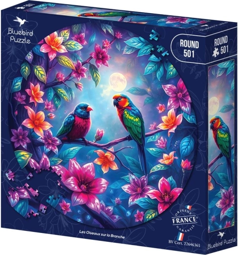 Bluebird rond puzzel Vogels op een tak (501 stukjes)