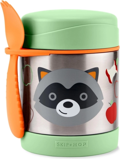 Skip Hop Zoo voedselthermos met lepel-vork – wasbeer 325 ml