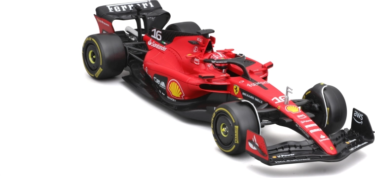 metalen model bburago 1:24 ferrari sf-23 charles leclerc in beschermende box